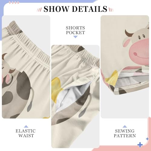 Cow Star Boys Pants Boys Athletic Pants Long Pant for Boywith Pockets Wide-Leg Size 6-14Y4