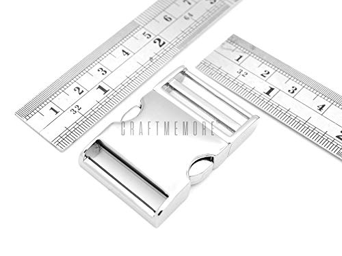 Craftmemore 1 Inch Metal Curved Side Release Buckle Adjustable Clip Lock For Belt Backpacks Dog Collar 2 Pack (Brushed Brass) #TOP5