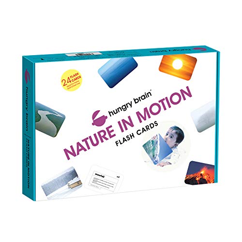 Image of Hungry Brain Nature in Motion Educational Flash Cards for Toddlers & Babies 3 Months-6 Years | 24 Learning Cards | Early Brain Development & Vocabulary Skills | Preschool Montessori Learning Toy