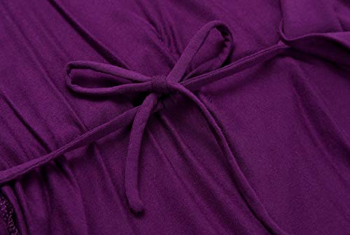 Women's Plus Size Cotton Kimono Robes Soft Long Knit Bathrobes Lightweight Sleepwear V-Neck Ladies Loungewear3