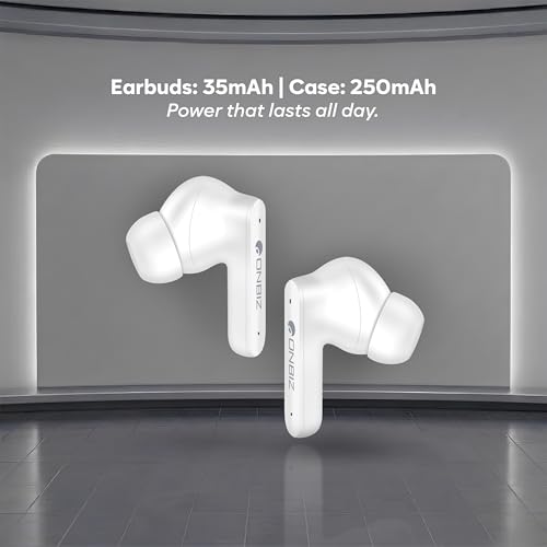 Image of Premium & Stylish True Wireless Earbuds, Bluetooth 5.4, 45 Hour Playback, 10mm Drivers, Type-C Charging (White)