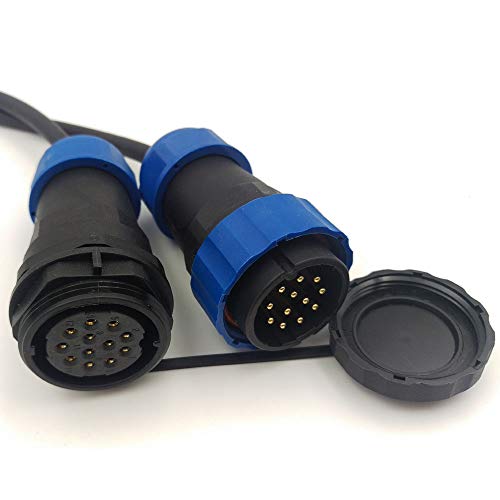 Conector impermeable SD28 12 pines cable industrial miniatura 6