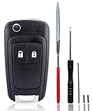 Opel Schlüsselgehäuse Klappschlüssel 2 Tasten Set mit Werkzeug | Passend Astra J Adam Corsa E Mokka Insignia Zafira C Tourer | Autoschlüssel Gehäuse Ohne Programmierung