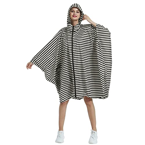 Image of salamra Rain Poncho Jacket - Hooded Waterproof Raincoat with Pocket for Women Men Adults