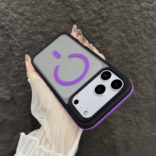 Coque de charge magnétique iPhone 14 Pro Max violette et mate anti-choc