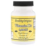 Healthy Origins Vitamin D3 Gels 1, 000 Lulanolin 180 Gels, 180 Count
