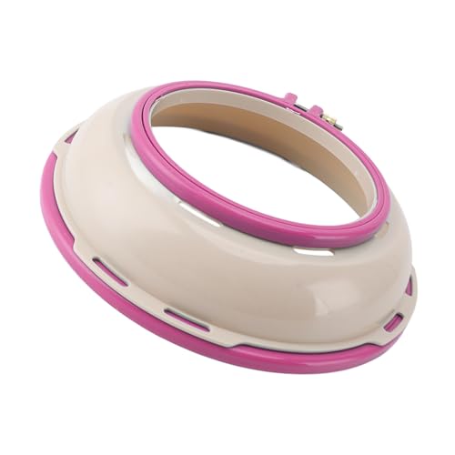 Aro de bordado redondo de 25 cm y bastidor para acolchado de punto de cruz rosa 6