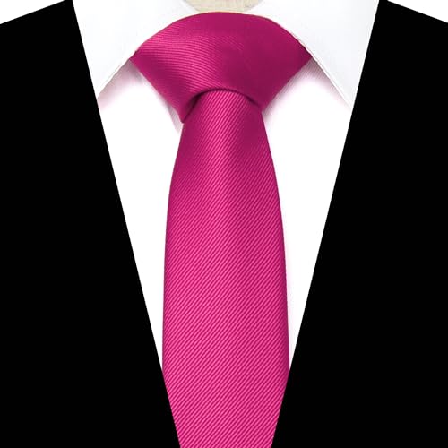 Image of JEMYGINS 2.4 inch Solid Color Skinny Tie Slim Necktie for Men