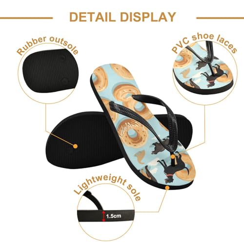 Womens Flip Flops Cute Dog CookieNon-Slip Casual Beach Slippers Rubber Sandals214B27892