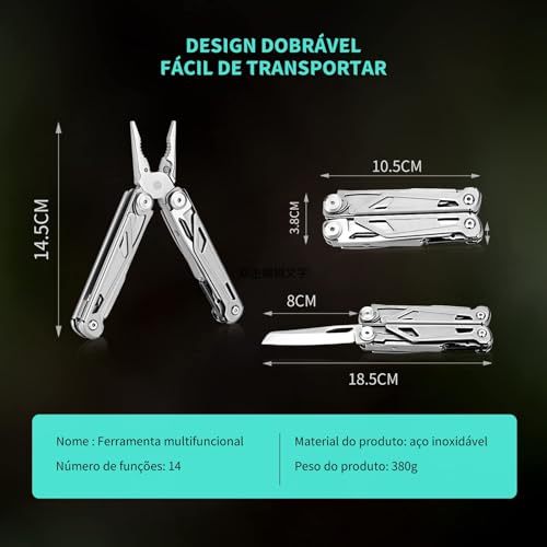 Multitool, 28em 1 Alicate Multifuncional, Ferramenta MúLtipla, Aço Inoxidável Multiferramenta, Prese