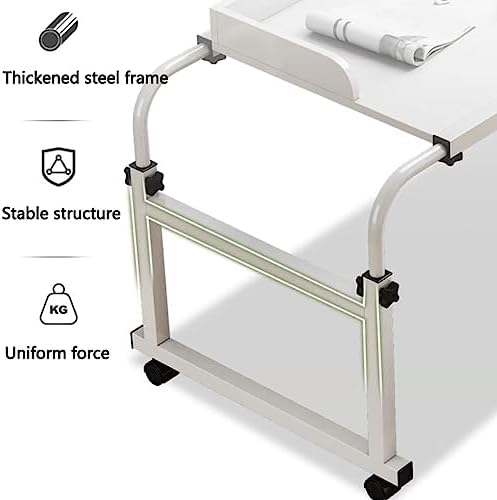 Extendable Rolling Mobility Table Over Bed,Overbed Table Computer Workstation Overbed Table with Wheels Height Adjustable Standing Workstation Food Tray Desk Rolling Table for Twin
