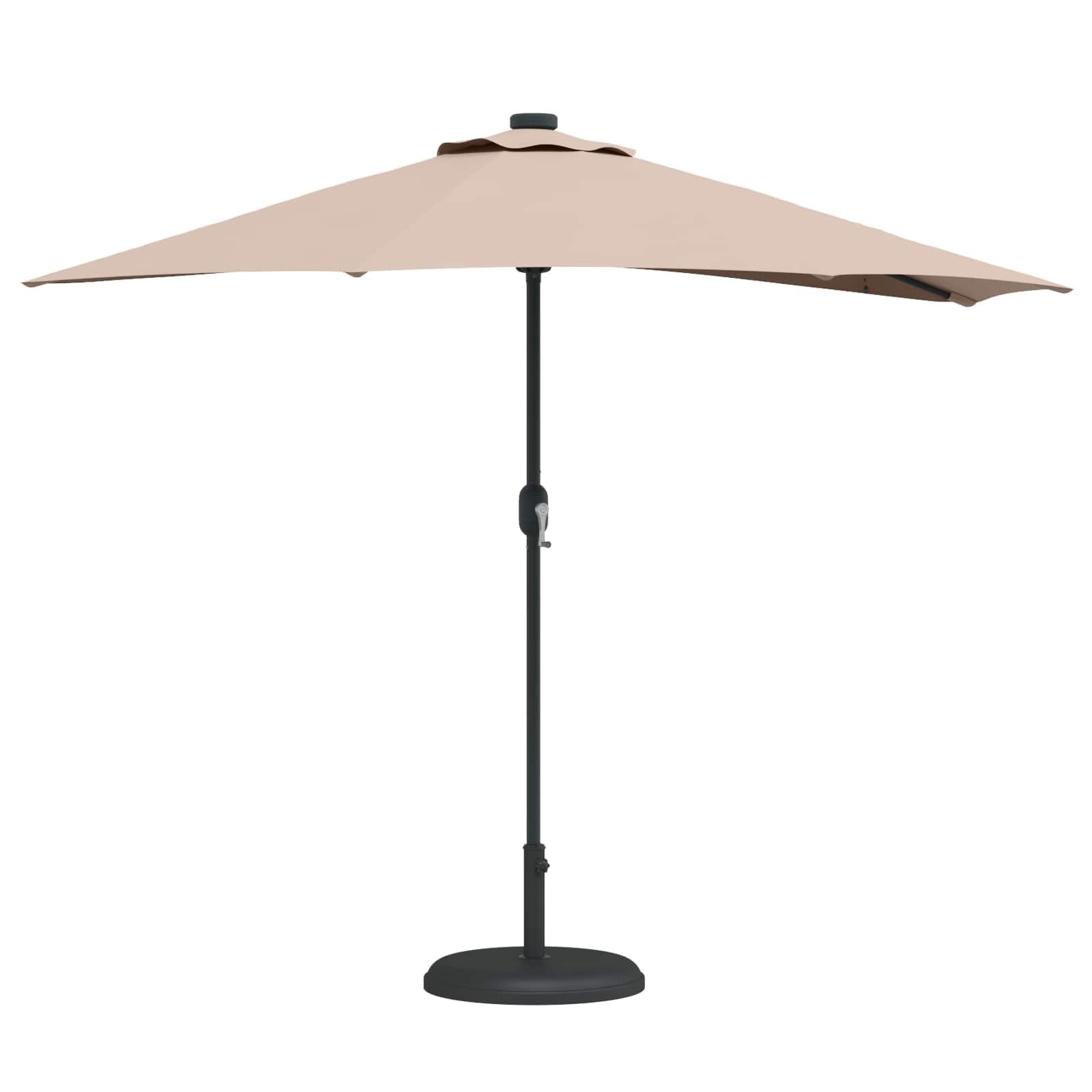 Parasol ogrodowy, parasol przeciwsłoneczny, baldachim do ogrodu, na zewnątrz, na patio, w kolorze taupe, 294 x 150 x 224 cm, poliester i stal