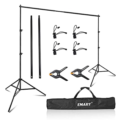 Emart Photo Video Studio 8 x 8 ft Backdrop Stand, Adjustable Photography Muslin Background Support System Kit with Carry Bag