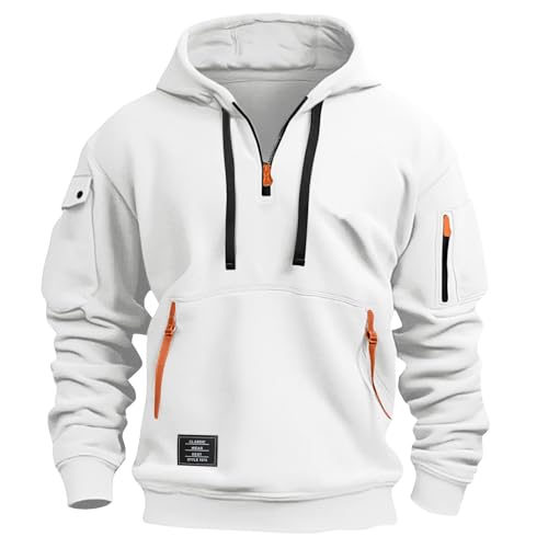 Men's Hoodie Casual Long Sleeve 1/4 Zipper Pullover Sweatshirts