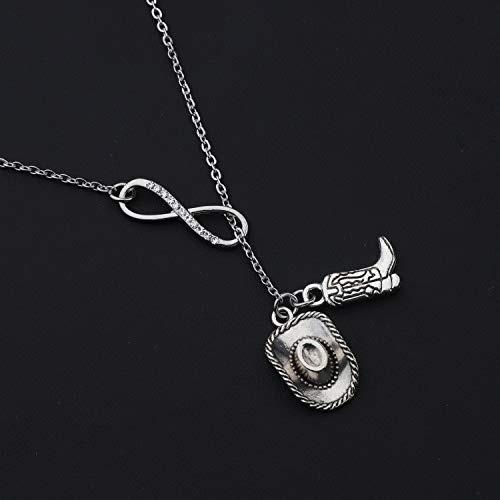 BEKECH Cowgirl Jewelry Boots and Bling It's a Cowgirl Thing Necklace with Western Wild West Texas Boot Charm Equestrian Gift Horse Lover Gift (Boots Y necklace)3