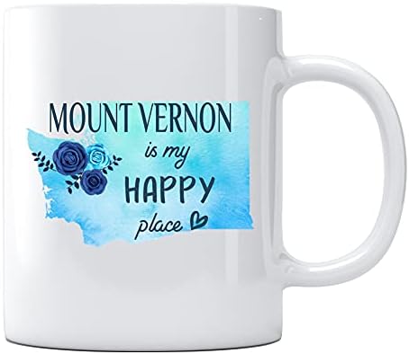 Mothers Day Gifts Mom from Daughter Son Mount Vernon Washington Is My Happy Place Funny Mom Mug Washington Coffee Mug for Mom Mother Mother's Day Gifts Ceramic Coffee Cup 11oz image 2
