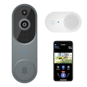 1080P Smart Wireless Video Doorbell Camera, Home Security with Chime Ringer, Cloud Storage, 2.4GHz Wi-Fi, Intelligent Human Detection, 2-Way Audio, Night Vision, Real-Time Alert