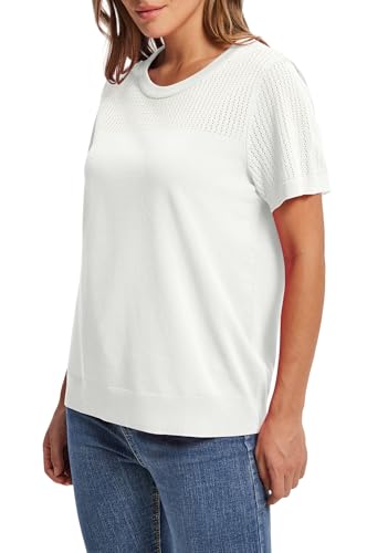 Image of WIHOLL Short Sleeve Sweater for Women Trendy Summer Tops 2026 Early Spring Fashion Business Casual Outfits