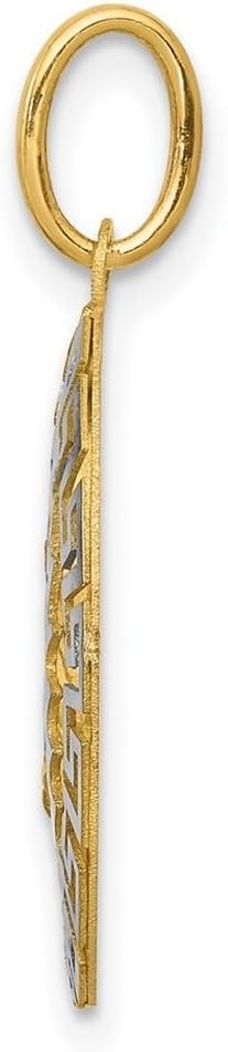 JewelryWeb 16.08mm 14k Solid Gold Two-tone Our Lady Of Guadalupe Pendant Necklace Pendant for Women - Image 3