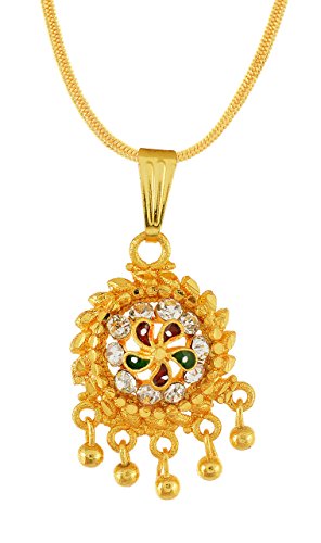 Image of Handicraft Kottage 1gm 22Ct Gold Plated chain with Pandent |latest & Stylish High Gold Plated Celebrity Inspired Gold Chain /Necklace /Jewellery Set /Fashion jewellery for Mens,Womens Girls