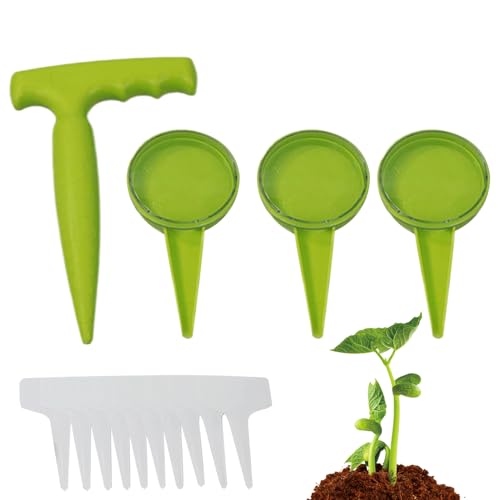 Strumenti multifunzionali per semina, scavo e trapianto: dalla precisa spaziatura dei semi alla delicata manipolazione delle piantine, questo kit è ideale per avviare verdure, erbe, fiori e in vasi, vassoi per semi o aiuole