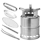 Jooheli Holzofen Tragbar, Holzvergaser Camping, Klapp und Winddicht aus Edelstahl Holzofen Campingkocher für Outdoor Camping Picknick BBQ