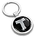 Produktbild Biomar Labs® Schlüsselanhänger Buchstabe Metall Keyring Buchstaben Initialen Alphabet Autoschlüssel Geschenk Metall-Schlüsselanhänger Schlüsselbund Edelstahl Silber T, KK 20