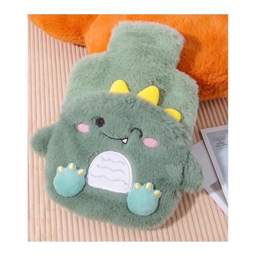 YYAOGAGNG Bouillotte avec housse moelleuse, poche d'eau 2 en 1 pour compresse froide et chaude pour dormir et pieds (vert)