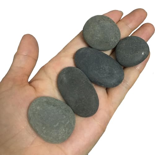 ruidinaways 40 Stück Steine zum Bemalen 3-4.5CM,Flache Kieselsteine zum Bunte Malerei DIY,Dekosteine für Aquarium Dekor Blumentopf