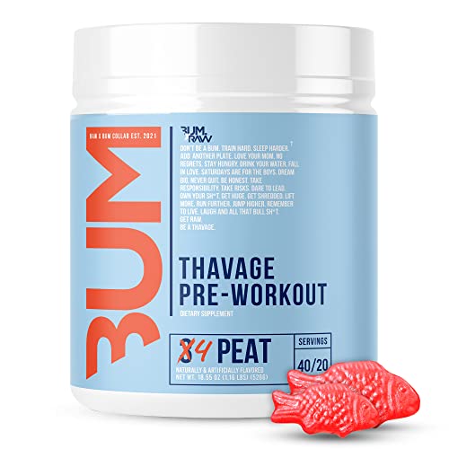 RAW Thavage CBUM Pre Workout – 3Peat | Chris Bumstead Pre Workout Formula, Sports Nutrition Pre-Workout Powders | Men & Womens Preworkout Drink, Energy Powder for Working Out | 40 Servings