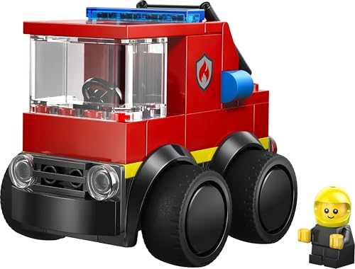 Image of LEGO City Rides - Fire Truck - Mini Car Toy Building Kit with Firefighter Minifigure - 60482