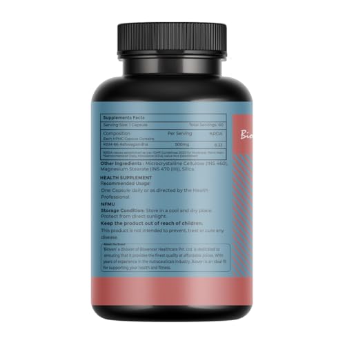Image of KSM-66 Ashwagandha 60 Veg Capsules - Premium Organic Adaptogen for Stress Relief, Energy Boost, and Enhanced Well-Being