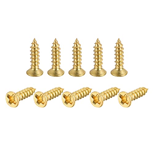 uxcell Vis bois laiton M2.5x8mm tête plate 25 pc