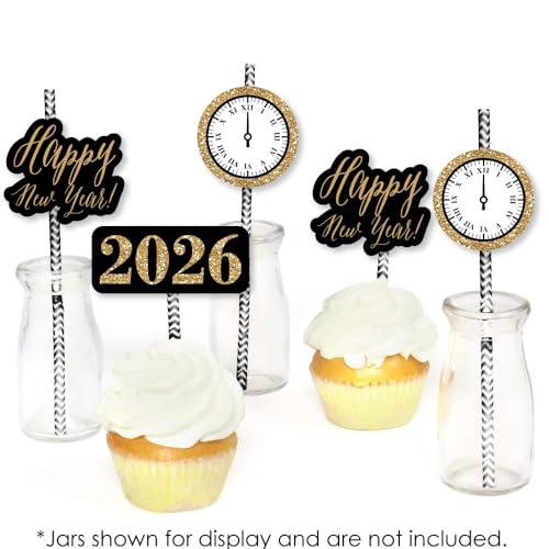 Decoración Paper Straw Gold para Año Nuevo Set 24 miniatura 4