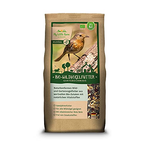 My Little Farm Bio-Wildvogelfutter ‚Gartenschmaus‘, naturkonformes Wildvogelfutter, wertvolle Körnermischung mit vitaminreicher Rote Bete, Ganzjahresfutter in Bio-Qualität Cover