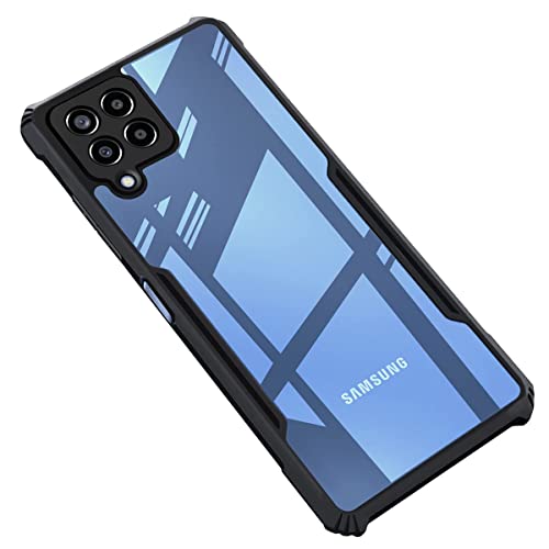 Image of LIRAMARK Transparent Clear Shock Proof Back Cover Case Designed for Samsung F62 / M62 (Black)