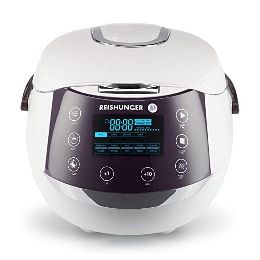 Reishunger - Hervidor de arroz/Arrocera Digital (1,5 l/860 W/220 V) Hervidor multifunción con 12 programas, con Temporizador y función de conservación del Calor - Arroz hasta para 8 Personas