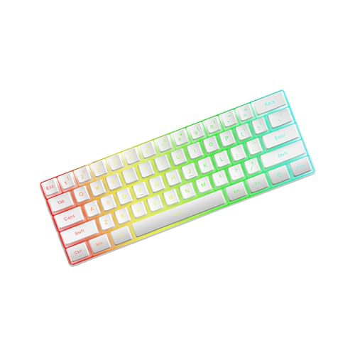 Clavier de jeu silencieux avec rétroéclairage LED et 61 touches pour PC portable
