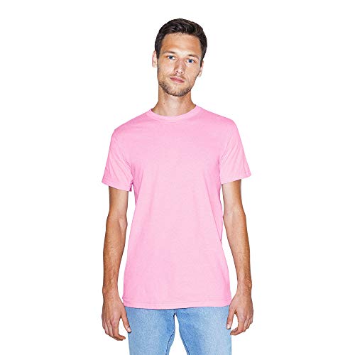 American Apparel Men's Fine Jersey Crewneck Short Sleeve T-Shirt, 2-Pack, Pink, Small