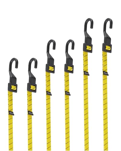 Image of 20 inch 40 inch 80 inch Flat Adjustable Bungee Cords with Hook, 3X Faster to Set Length