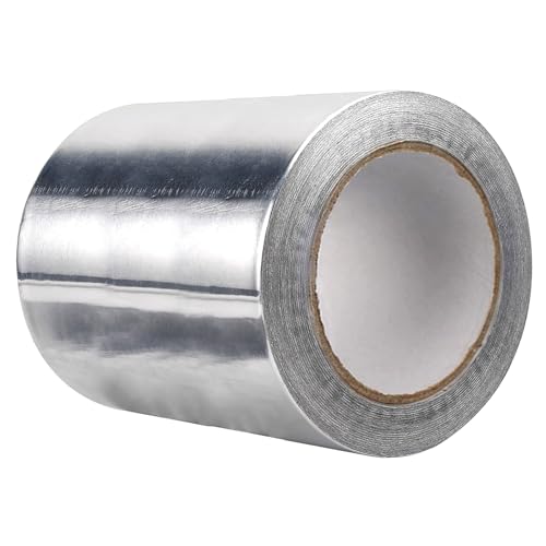 Image of No Backing Paper Aluminum Foil Tape, High Temperature Sealing and Patching 49 Yards, Duct Tape Heavy Duty, Adhesive Tape for HVAC, Air Ducts, Metal Repair, Foamboard, Insulation, Dryer Vent 3.94in