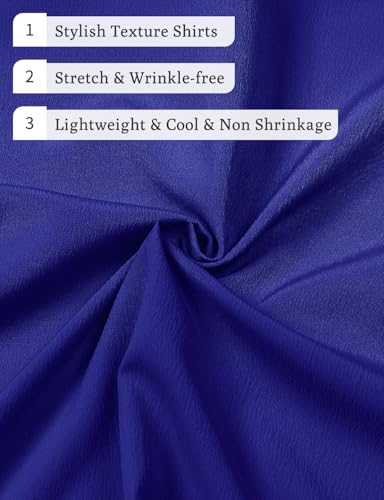 Image of JEMITOP Mens Stretch Wrinkle Free Texture Shirts
