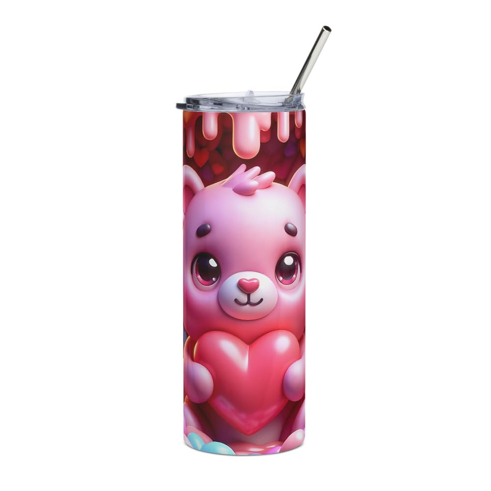 Gobelet isotherme ours idée cadeau Saint-Valentin romantique en inox