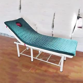 Cubrecolchón de espuma viscoelástica para salón y spa, mesa de masaje, con agujero para la cara, color verde, 70 x 190 cm