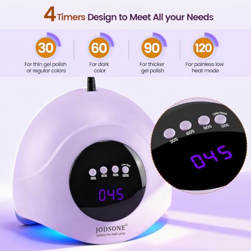 Image of JODSONE U V LED Nail Dryer Quick Curing Lamp with 4 Timer & Auto Sensor Manicure Tool Purple