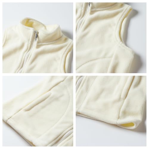Image of Mud Kingdom Boys Girls Polar Fleece Vest Jacket Ligntweight Plain Vest Full Zipper Sleeveless