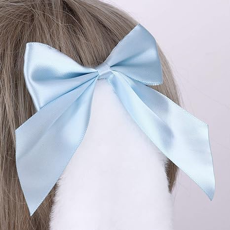 Par de pinzas para el cabello con orejas de conejo azul miniatura 7