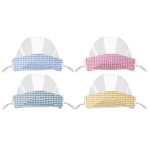Preisvergleich Produktbild 99native 4 Stück Transparente Offene Shield,Kunststoff Mundschutz Schilder Shield Gesichtsschild,Safety Catering Service Kunststoff Visier Gesichtsschutz,Face Visier Klarer Schutzvisier (4PC)
