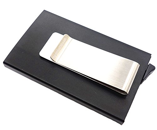 MOTR Minimalisten Kreditkarten-Etui aus hochwertigem Flugzeugaluminium für 1 BIS 6 Karten mit Geldklammer aus Edelstahl. Blockiert RFID & NFC Signale - Schutz vor Kartenlesern & Datenklau! (Grey)