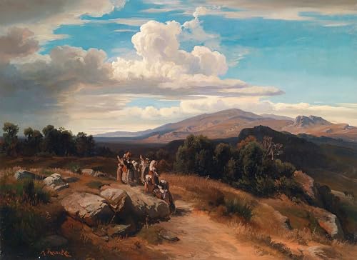 Tableau Spanische Landschaft par Anton Romako, impression sur toile 60x90cm pour mur